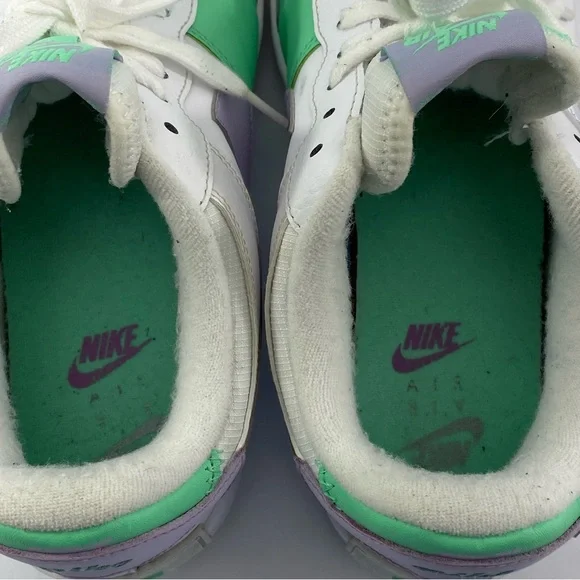 NIKE AIR FORCE 1 #CU8591-103 Shadow White Green Purple Sneakers Women’s 9.5 - Picture 12 of 14